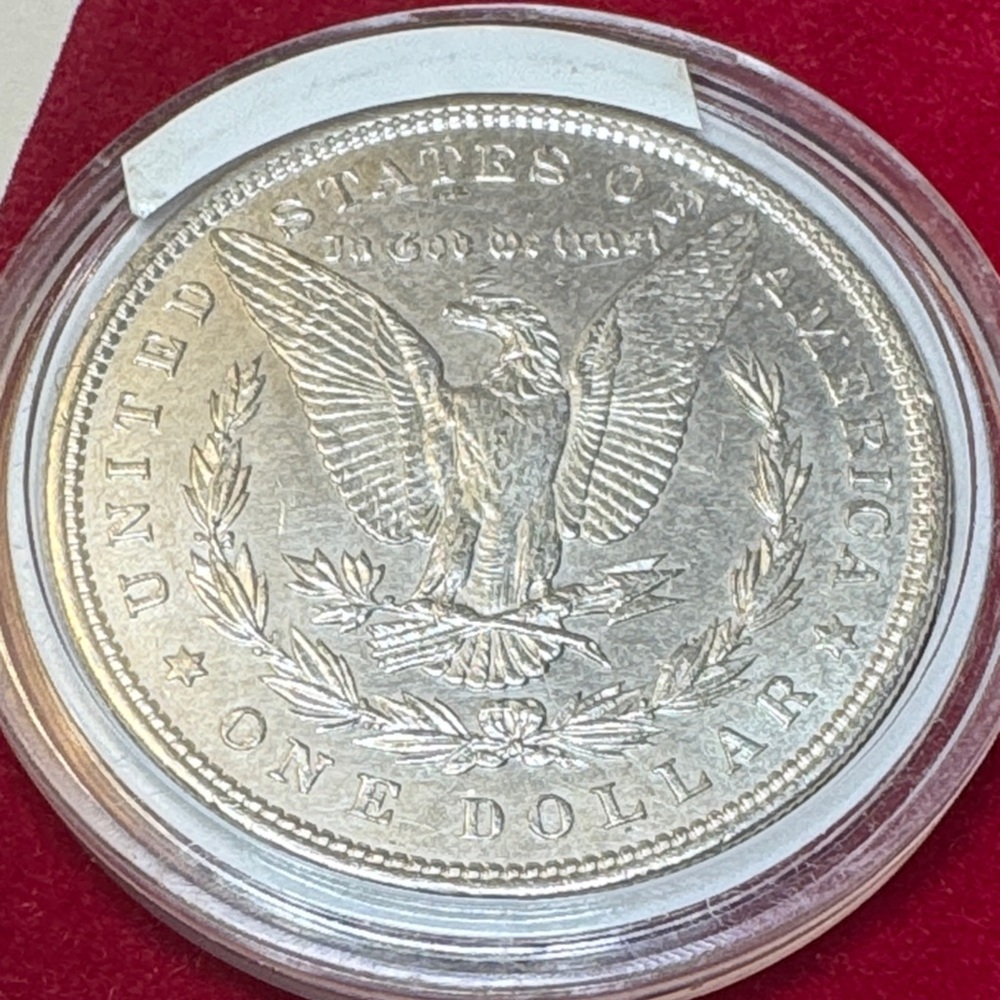 Morgan Dollar Silver Coin  1896 in Protective Case vintage rare old coin - Picture 4 of 9